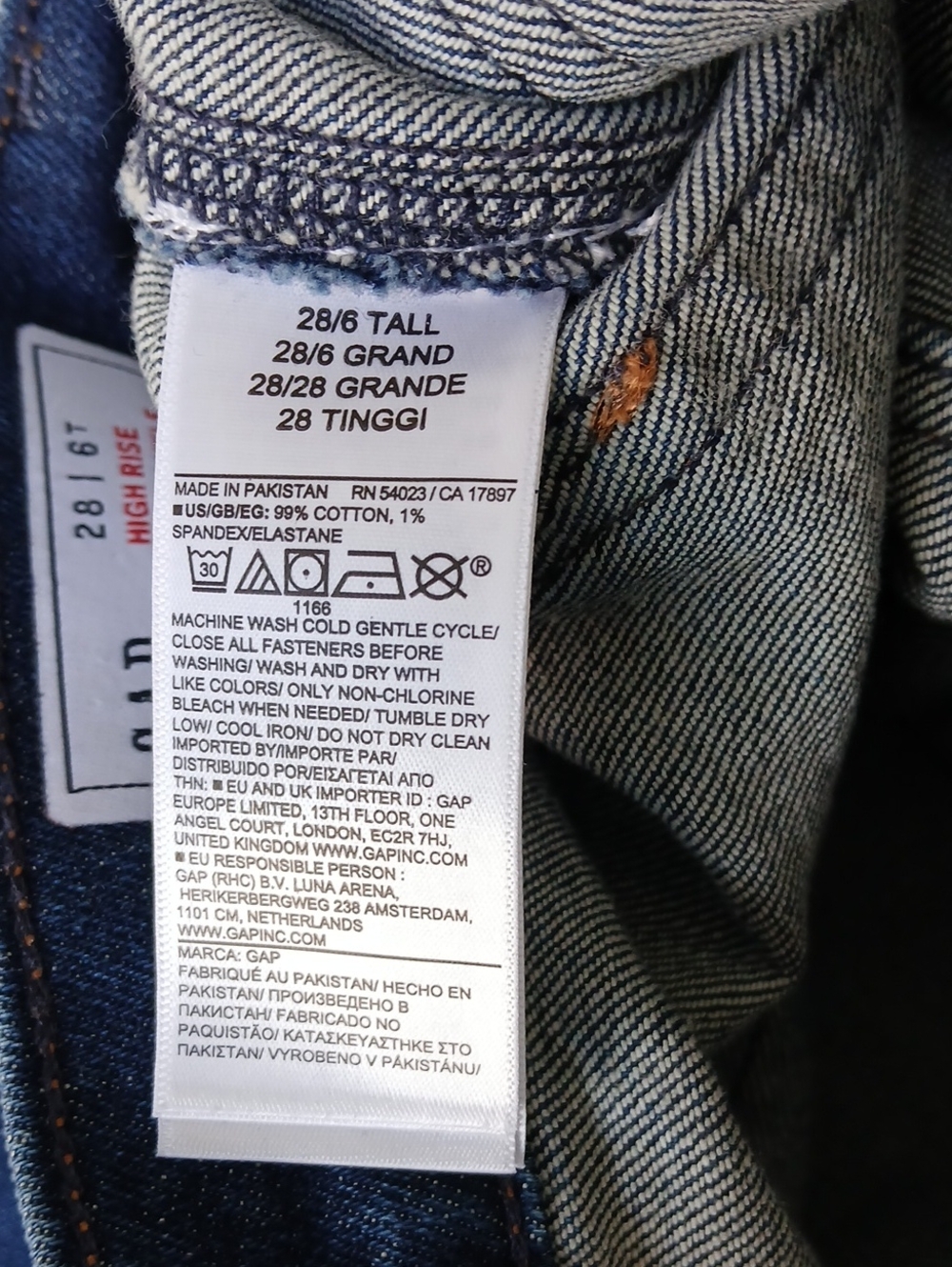 Gap High Stride Wide Leg Jeans Women's 6/28 Tall - Picture 5 of 7